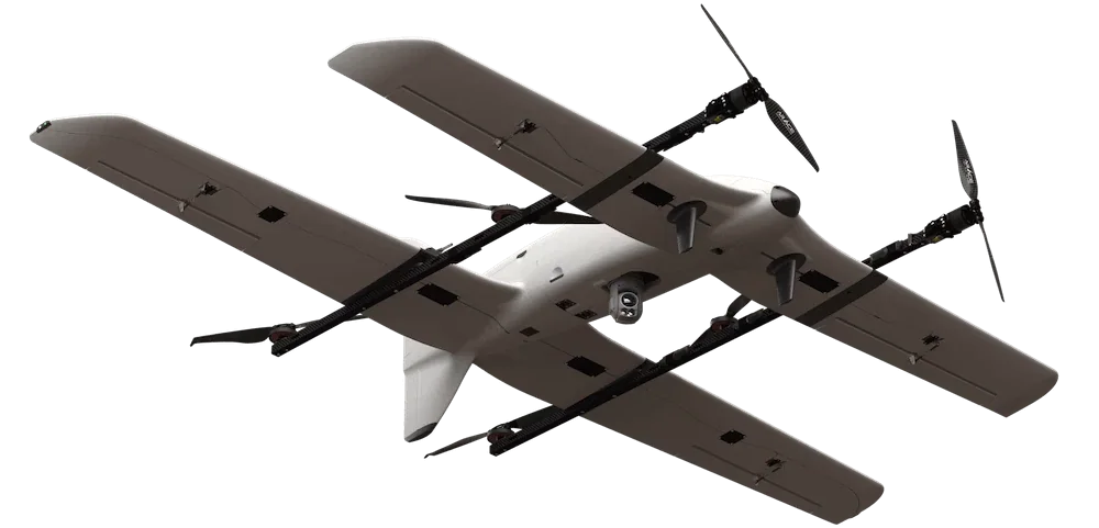 Underside view of the ARACE Phoenix with an ISR camera payload
